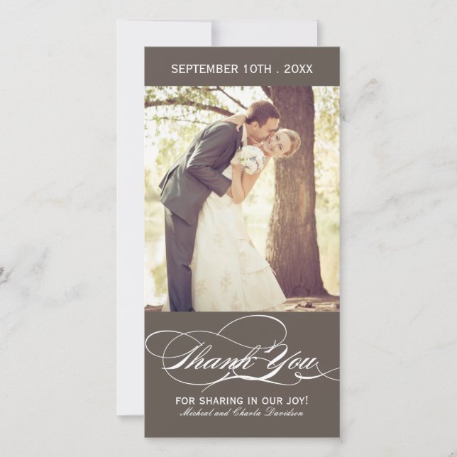 Rauch dank Fotokarte (4x8) Dankeskarte (Vorderseite)