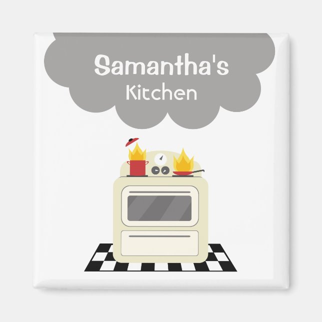 Rauch & Feuer Retro Stove Kitchen Magnet (Vorne)