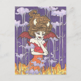Rauch Fire Nymph Fantasy Button Up Demo Art Print Postkarte