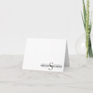 Rauch-modernes Monogramm Notecards