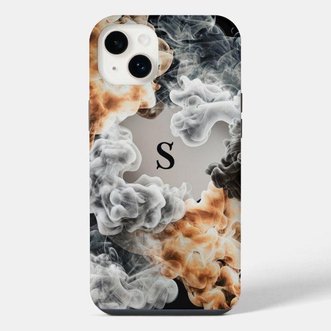 Rauch Monogram iPhone Case 14 Plus Hülle (Rückseite)