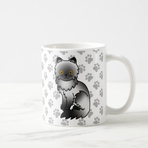 Rauch Persischer Niedlicher Cartoon Katze Illustra Kaffeetasse