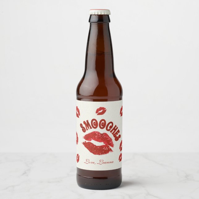 Rauch, rote Lippen Bierflaschenetikett (Vorderseite)
