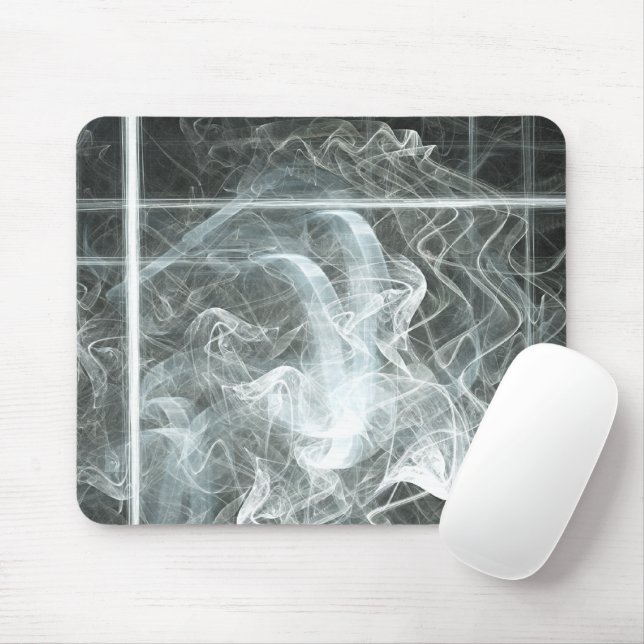 Rauch über Abstrakte schwarze Kunstwerke Mousepad (Mit Mouse)