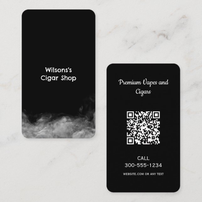 Rauch Vape QR Black Visitenkarte (Vorne/Hinten)