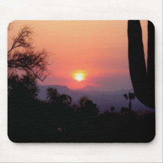 Rauch verursachter Sonnenuntergang Mousepad