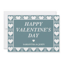 Rauchblaue geometrische Herzen Valentinsgeschenk
