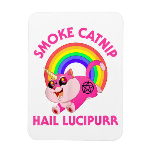 Rauche Katzenminze, grüße Lucipurr, Lustige Satan Magnet