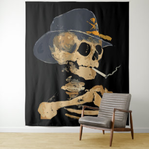 Rauchen Cowboy Skeleton Wandteppich