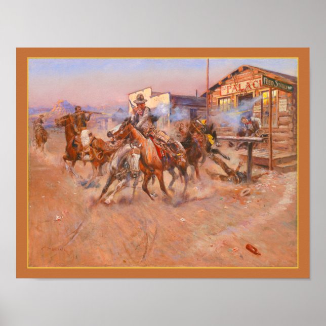 "Rauchen eines 45" Old West Cowboy Poster (Vorne)