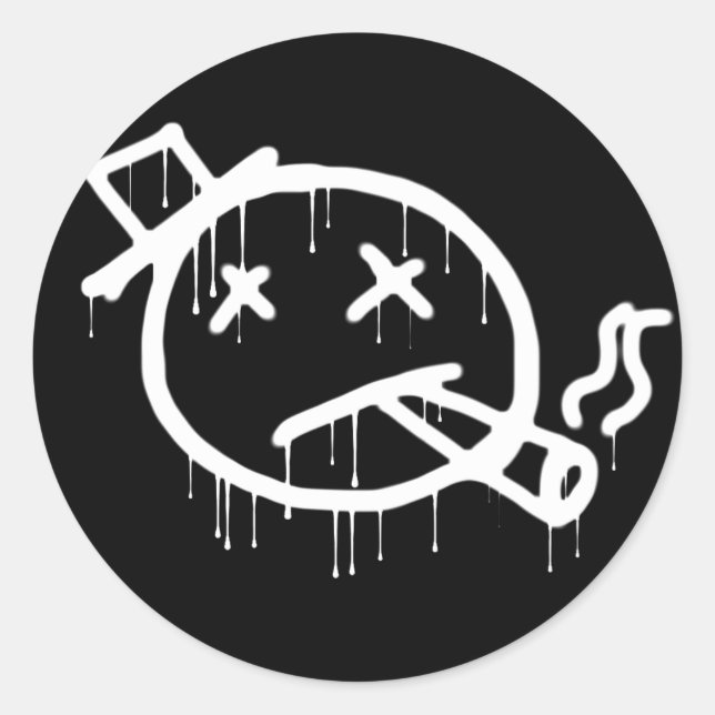Rauchen Runder Aufkleber (Vorderseite)