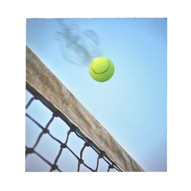 Rauchen-Tennisball über Netz Notizblock (Vorderseite)