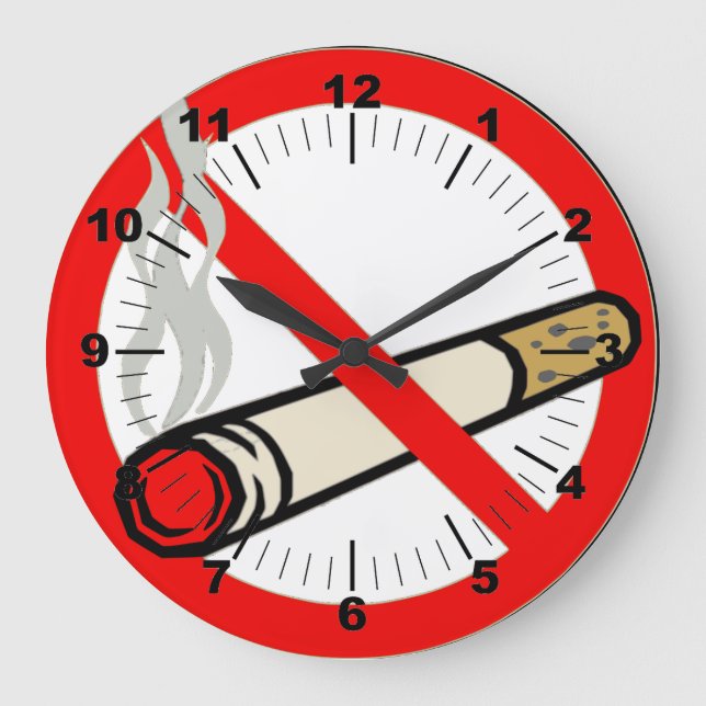Rauchen verboten große wanduhr (Vorderseite)