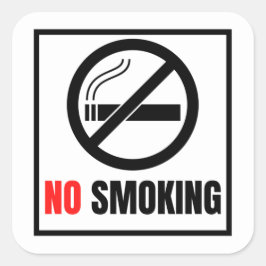 Rauchen verboten quadratischer aufkleber