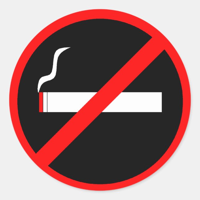 Rauchen verboten runder aufkleber (Vorderseite)