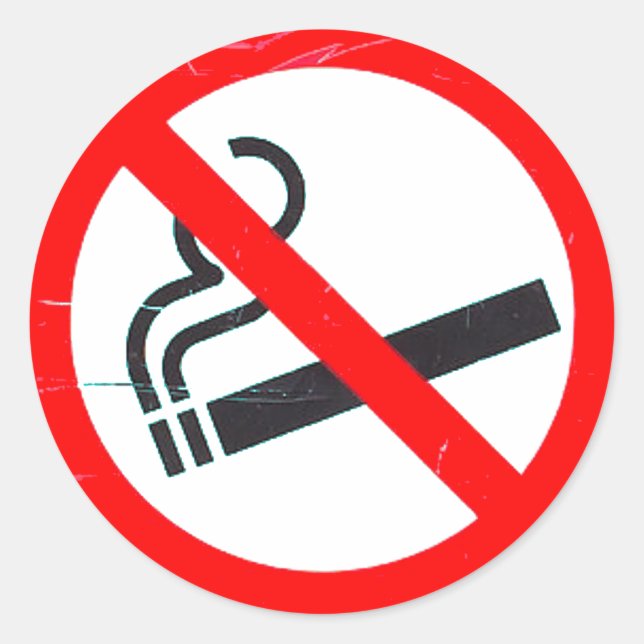Rauchen verboten runder aufkleber (Vorderseite)