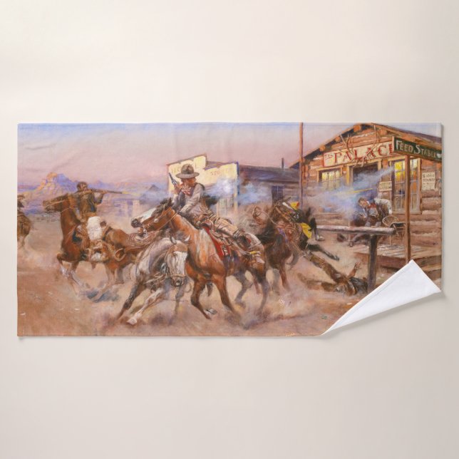 Rauchen von einem. 45.1908 von Charles Marion Russ Badehandtuch (Badehandtuch)