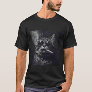 Rauchende Katze Moody Noir Schwarz-Weiß-Kunst Lust T-Shirt
