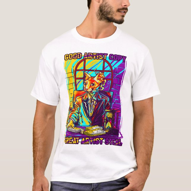 rauchende Katze T-Shirt (Vorderseite)