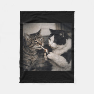 Rauchende Katze Zigarette Kätzchen Lustiges Meme D Fleecedecke