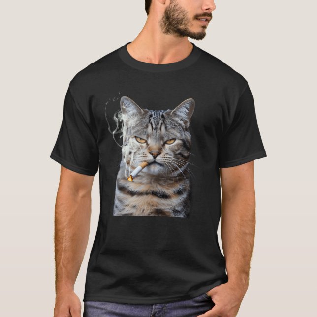 Rauchende Katze Zigarette Kitty Meme Generation Z  T-Shirt (Vorderseite)