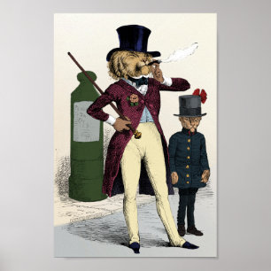 Rauchende Zigarre des viktorianischen geckigen Poster