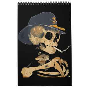 Rauchender Cowboy-Skelett Kalender