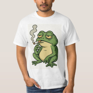 Rauchender Frosch Cartoon T-Shirt Lustige Chill Fr