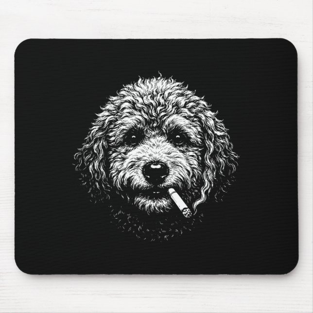 Rauchender Hund Zigarette Lustig Dummer Goldendood Mousepad (Vorne)