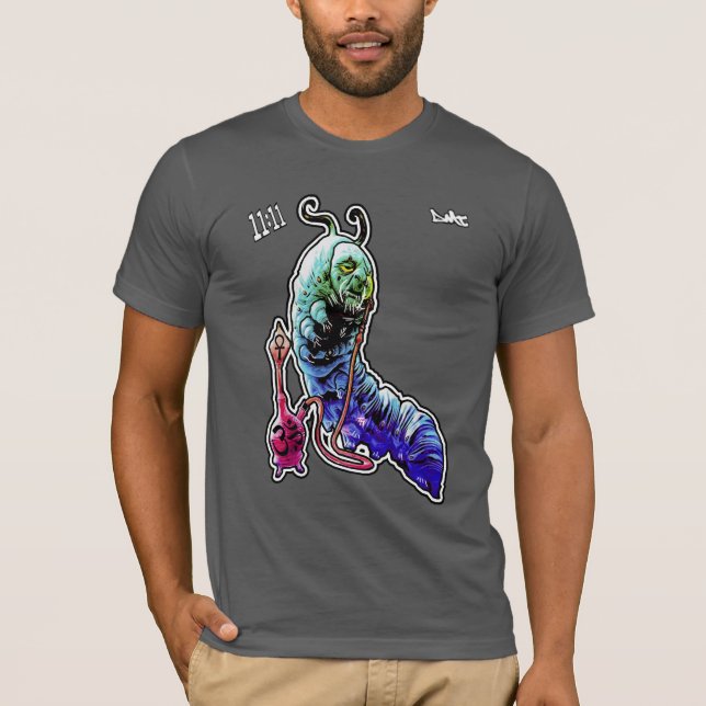 Rauchender psycadelic T - Shirt der Raupe - (Vorderseite)