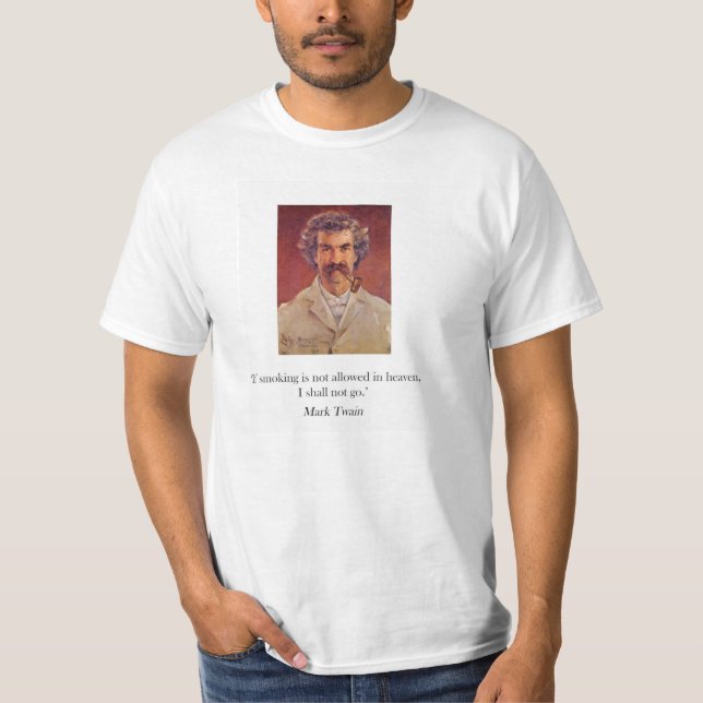 Rauchender T - Shirt Mark- Twainrohres (Vorderseite)