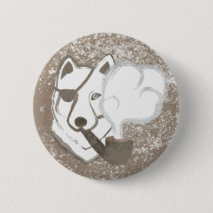 Rauchender Wolf Button