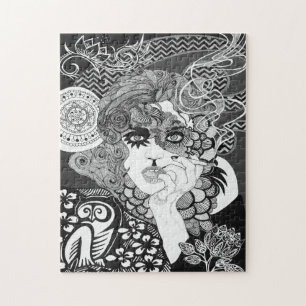 Rauchendes Frauen-Puzzlespiel