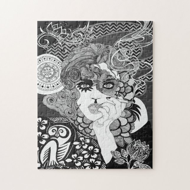 Rauchendes Frauen-Puzzlespiel (Vertikal)