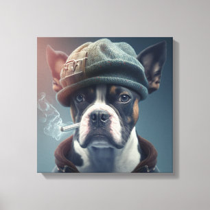 Rauchendes Hundegewebe Leinwanddruck