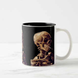 Rauchendes Skelett durch Van Gogh Zweifarbige Tasse