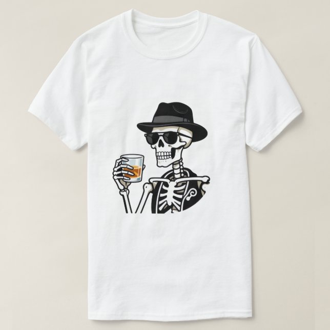 Rauchendes Skelett T-Shirt (Design vorne)
