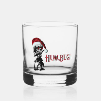 Raucher Weihnachts Skelett Humbug Whiskyglas