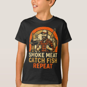 Räuchere Fleisch fange Fisch wiederhole BBQ Papa A T-Shirt