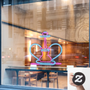 Rauchergeschäft Faux-Neon-Schild Hookah-Pfeife  Fensteraufkleber
