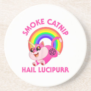 Räucherkatze Hail Lucipurr, Funny Satan Cat Unicor Getränkeuntersetzer