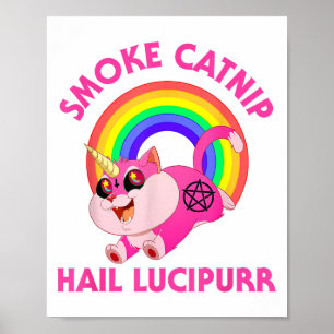 Räucherkatze Hail Lucipurr, Funny Satan Cat Unicor Poster