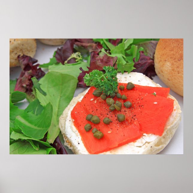 Räucherlachs-Bagel Poster (Vorne)