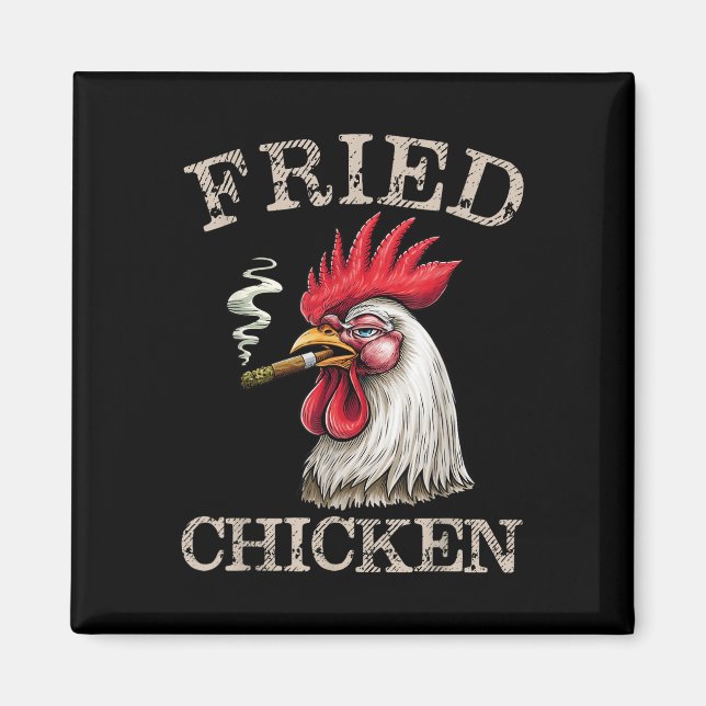 Räucherndes Huhn Grafische Weed Men Frauen Magnet (Vorne)