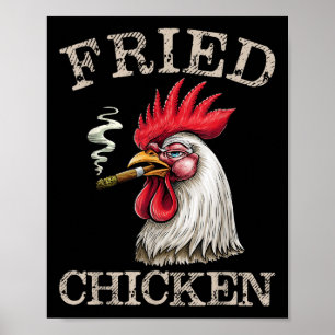 Räucherndes Huhn Grafische Weed Men Frauen Poster
