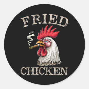 Räucherndes Huhn Grafische Weed Men Frauen Runder Aufkleber