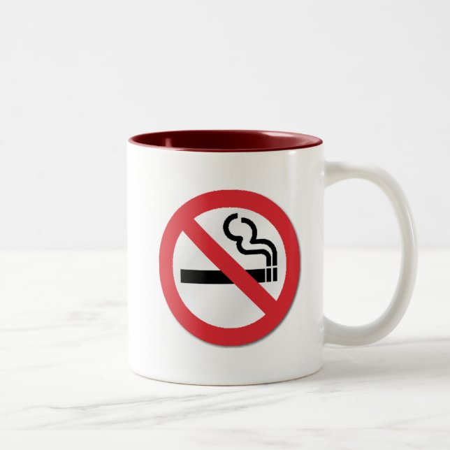 Rauchfreier Kaffee Zweifarbige Tasse (Rechts)