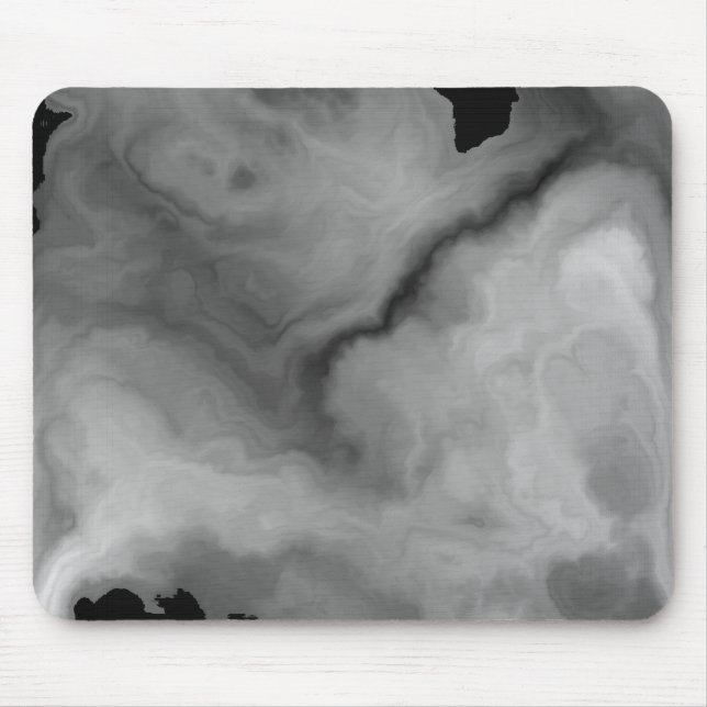 Rauchgrau und schwarzer Marmor Mousepad (Vorne)