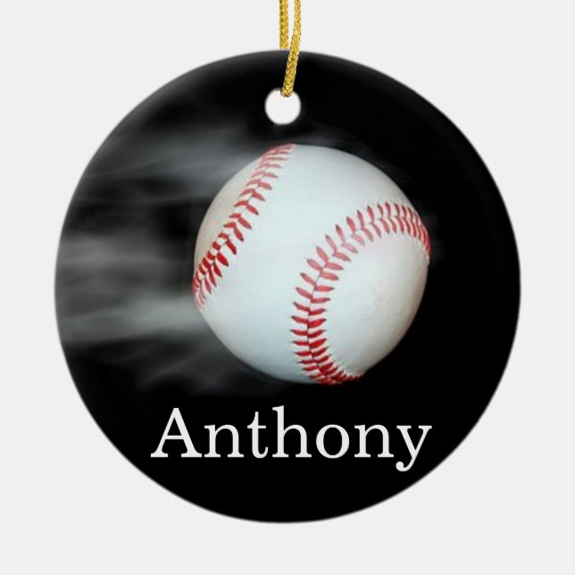 Rauchheiß-Baseball Keramik Ornament (Vorne)