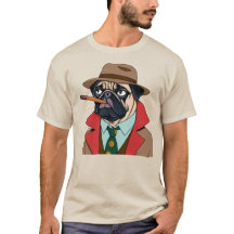 Rauchhund mit Fedora-Hut